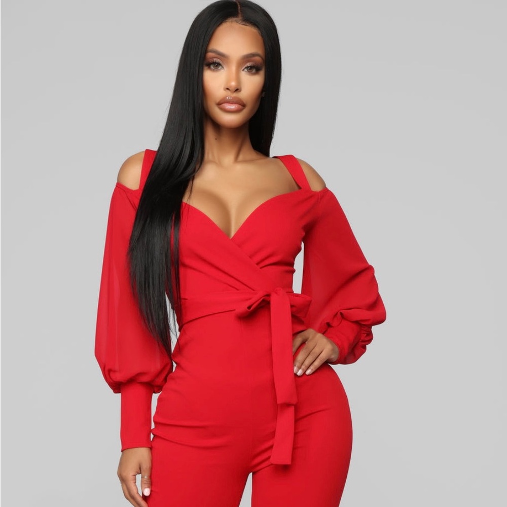 Fashion Nova Red Jumpsuit